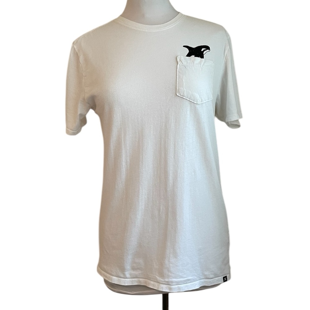 Hurley Killer Bro Graphic Pocket T-Shirt Small (black raised felt)